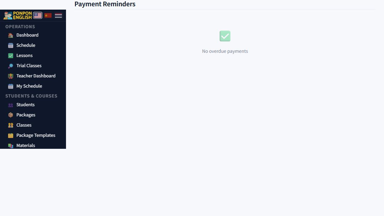 Payment Reminders: balances that need follow-up.